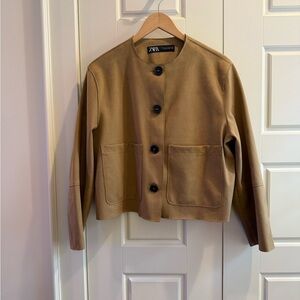 Zara Women's Brown Button-Up Blazer